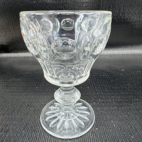 Antique EAPG Duncan Miller Clear Glass Plaza Water Goblets Clear Glasses Set 2 - Picture 8 of 11